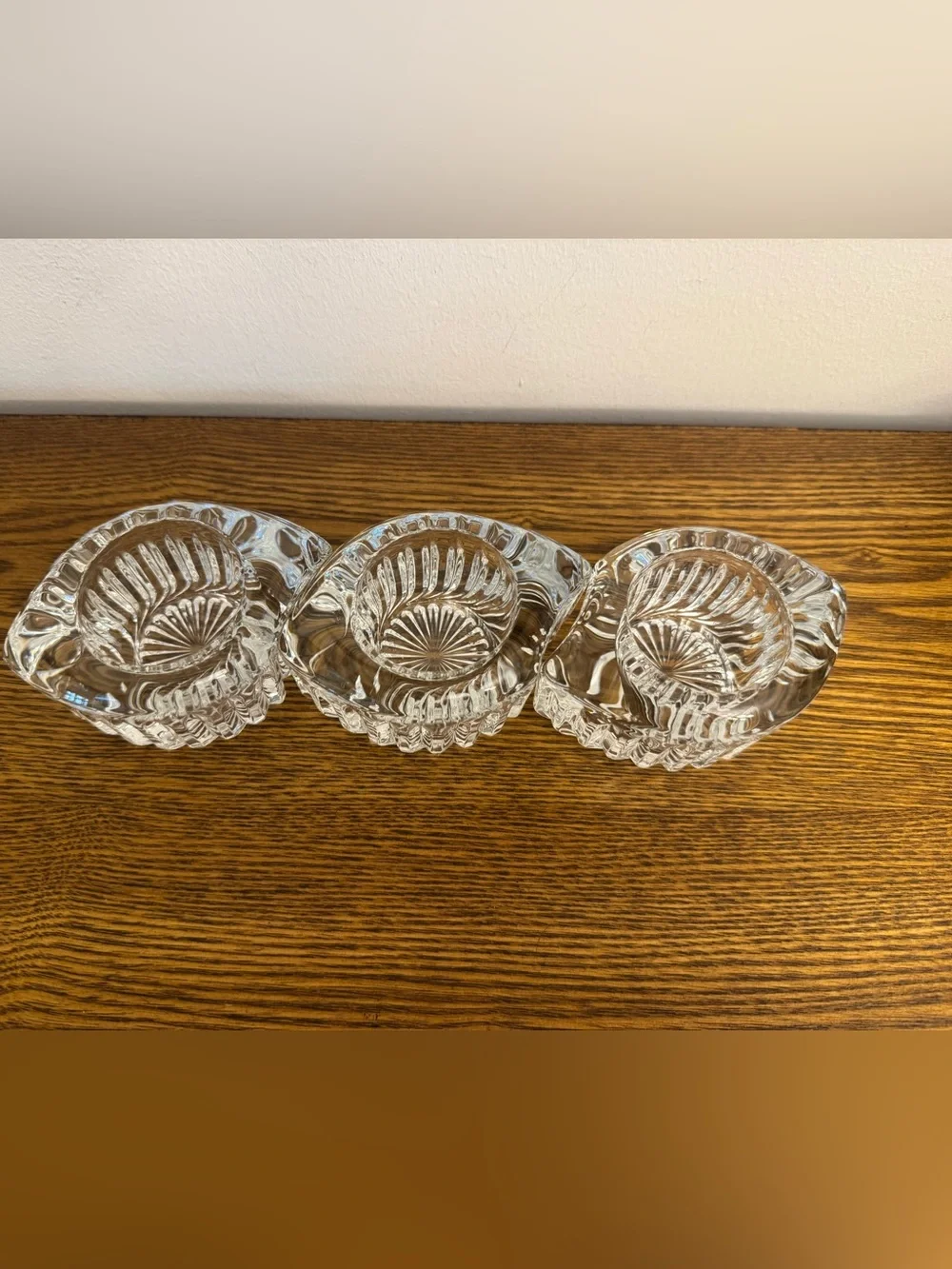 Vintage Mikasa Royal Suite Clear Crystal Votive Candle Holders - Set of 3